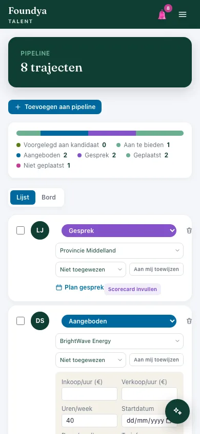 Pipeline op mobiel